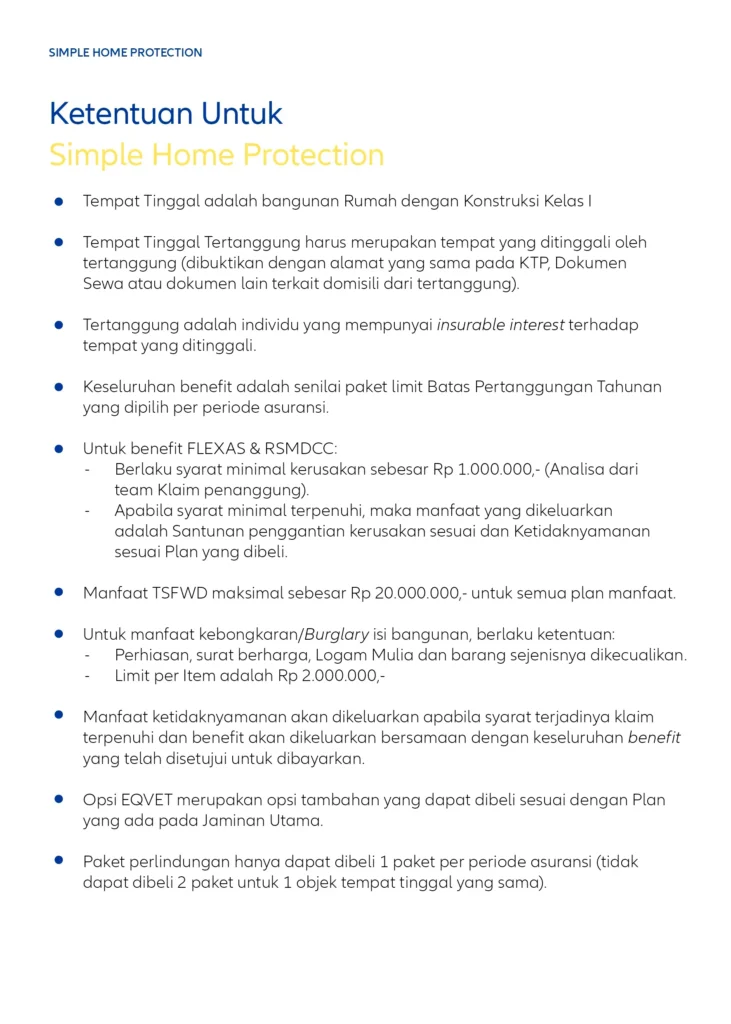 asuransi rumah ketentuannya